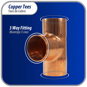 Appli Parts AP-T138B5 1-3/8in Wrot Copper Tee CxCxC connections for refrigeration, air conditioning and plumbing applications ACR and Type L copper pipe (5 x Bag)
 Appli Parts AP-T138B5 1-3/8in Wrot Copper Tee CxCxC connections for refrigeration, air conditioning and plumbing applications ACR and Type L copper pipe (5 x Bag)