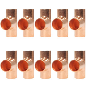 Appli Parts AP-T058B10 5/8in Wrot Copper Tee CxCxC connections for refrigeration, air conditioning and plumbing applications ACR and Type L copper pipe (10 x Bag)
 Appli Parts AP-T058B10 5/8in Wrot Copper Tee CxCxC connections for refrigeration, air conditioning and plumbing applications ACR and Type L copper pipe (10 x Bag)
