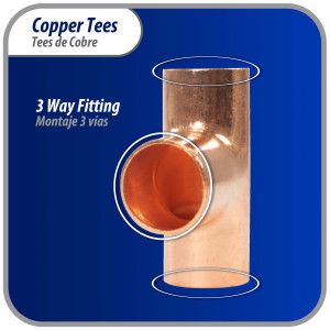 Appli Parts AP-T058B10 5/8in Wrot Copper Tee CxCxC connections for refrigeration, air conditioning and plumbing applications ACR and Type L copper pipe (10 x Bag)
 Appli Parts AP-T058B10 5/8in Wrot Copper Tee CxCxC connections for refrigeration, air conditioning and plumbing applications ACR and Type L copper pipe (10 x Bag)