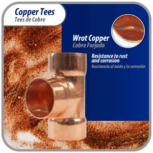 Appli Parts AP-T118 1-1/8 in Wrot Copper Tee CxCxC connections for refrigeration, air conditioning and plumbing applications ACR and Type L copper pipe Appli Parts AP-T118 1-1/8 in Wrot Copper Tee CxCxC connections for refrigeration, air conditioning and plumbing applications ACR and Type L copper pipe