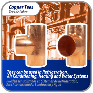 Appli Parts AP-T158B5 1-5/8in Wrot Copper Tee CxCxC connections for refrigeration, air conditioning and plumbing applications ACR and Type L copper pipe (5 x Bag)
 Appli Parts AP-T158B5 1-5/8in Wrot Copper Tee CxCxC connections for refrigeration, air conditioning and plumbing applications ACR and Type L copper pipe (5 x Bag)