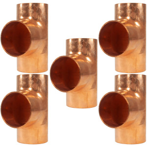 Appli Parts AP-T158B5 1-5/8in Wrot Copper Tee CxCxC connections for refrigeration, air conditioning and plumbing applications ACR and Type L copper pipe (5 x Bag)
 Appli Parts AP-T158B5 1-5/8in Wrot Copper Tee CxCxC connections for refrigeration, air conditioning and plumbing applications ACR and Type L copper pipe (5 x Bag)