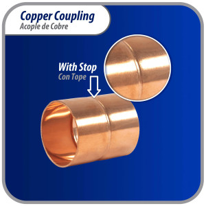 Appli Parts AP-A118 1-1/8 in Wrot Copper Coupling fitting CxC Sweat connections for refrigeration, air conditioning and plumbing applications ACR and Type L copper pipe Appli Parts AP-A118 1-1/8 in Wrot Copper Coupling fitting CxC Sweat connections for refrigeration, air conditioning and plumbing applications ACR and Type L copper pipe