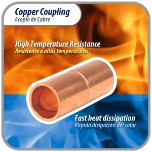 Appli Parts AP-A014B10 1/4 in Wrot Copper Coupling fitting CxC Sweat connections for refrigeration, air conditioning and plumbing applications ACR and Type L copper pipe (10 x Bag)
 Appli Parts AP-A014B10 1/4 in Wrot Copper Coupling fitting CxC Sweat connections for refrigeration, air conditioning and plumbing applications ACR and Type L copper pipe (10 x Bag)