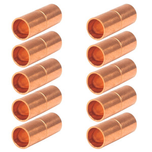 Appli Parts AP-A014B10 1/4 in Wrot Copper Coupling fitting CxC Sweat connections for refrigeration, air conditioning and plumbing applications ACR and Type L copper pipe (10 x Bag)
 Appli Parts AP-A014B10 1/4 in Wrot Copper Coupling fitting CxC Sweat connections for refrigeration, air conditioning and plumbing applications ACR and Type L copper pipe (10 x Bag)