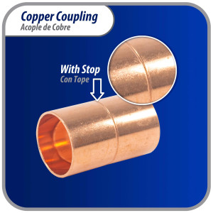 Appli Parts AP-A058B10 5/8in Wrot Copper Coupling fitting C x C Sweat connections for refrigeration, air conditioning and plumbing applications ACR and Type L copper pipe (10 x Bag)
 Appli Parts AP-A058B10 5/8in Wrot Copper Coupling fitting C x C Sweat connections for refrigeration, air conditioning and plumbing applications ACR and Type L copper pipe (10 x Bag)