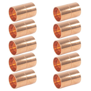 Appli Parts AP-A058B10 5/8in Wrot Copper Coupling fitting C x C Sweat connections for refrigeration, air conditioning and plumbing applications ACR and Type L copper pipe (10 x Bag)
 Appli Parts AP-A058B10 5/8in Wrot Copper Coupling fitting C x C Sweat connections for refrigeration, air conditioning and plumbing applications ACR and Type L copper pipe (10 x Bag)
