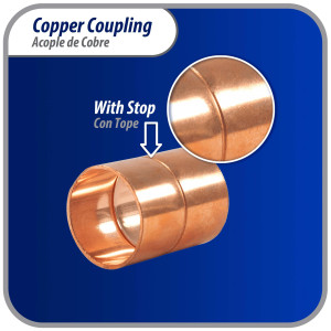Appli Parts AP-A078B10 7/8 in Wrot Copper Coupling fitting CxC Sweat connections for refrigeration, air conditioning and plumbing applications ACR and Type L copper pipe (10 x Bag)
 Appli Parts AP-A078B10 7/8 in Wrot Copper Coupling fitting CxC Sweat connections for refrigeration, air conditioning and plumbing applications ACR and Type L copper pipe (10 x Bag)