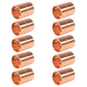 Appli Parts AP-A012B10 1/2 in Wrot Copper Coupling fitting CxC Sweat connections for refrigeration, air conditioning and plumbing applications ACR and Type L copper pipe (10 x Bag)
 Appli Parts AP-A012B10 1/2 in Wrot Copper Coupling fitting CxC Sweat connections for refrigeration, air conditioning and plumbing applications ACR and Type L copper pipe (10 x Bag)