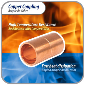 Appli Parts AP-A038B10 3/8in Wrot Copper Coupling fitting C x C Sweat connections for refrigeration, air conditioning and plumbing applications ACR and Type L copper pipe (10 x Bag)
 Appli Parts AP-A038B10 3/8in Wrot Copper Coupling fitting C x C Sweat connections for refrigeration, air conditioning and plumbing applications ACR and Type L copper pipe (10 x Bag)
