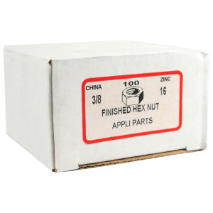 Appli Parts FZ38ZP 3/8 in -16 Hex Nuts, Zinc, 100 per Box Appli Parts FZ38ZP 3/8 in -16 Hex Nuts, Zinc, 100 per Box