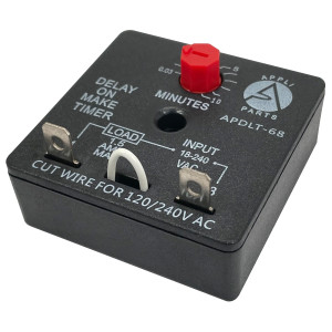 Appli Parts APDLT-68 Delay On Make Timer 0.03 to 10 min Adjustment, 18-240 VAC, 50/60 Hz, 0.04-1.5 Amps Universal replacement Appli Parts APDLT-68 Delay On Make Timer 0.03 to 10 min Adjustment, 18-240 VAC, 50/60 Hz, 0.04-1.5 Amps Universal replacement
