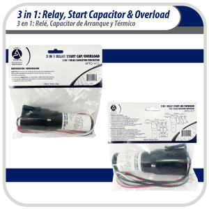 Appli Parts APTO-410 1/4 to 1/3 Hp, 115 V, 3 in 1 Solid State Hard Start Relay, Capacitor and Overload for compressors Certified UL SA44719 Appli Parts APTO-410 1/4 to 1/3 Hp, 115 V, 3 in 1 Solid State Hard Start Relay, Capacitor and Overload for compressors Certified UL SA44719