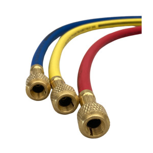 Uniweld HC5SMB 60 in  Manifold Hoses, Red, Yellow and Blue, 1/4 in Standard Connection for use in refrigeration and air conditioning CFC,HCFC,HFC, Soft Magic Barrier Uniweld HC5SMB 60 in  Manifold Hoses, Red, Yellow and Blue, 1/4 in Standard Connection for use in refrigeration and air conditioning CFC,HCFC,HFC, Soft Magic Barrier