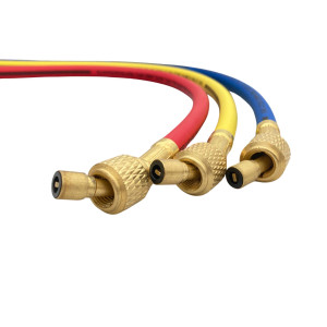 Uniweld HC5SMB 60 in  Manifold Hoses, Red, Yellow and Blue, 1/4 in Standard Connection for use in refrigeration and air conditioning CFC,HCFC,HFC, Soft Magic Barrier Uniweld HC5SMB 60 in  Manifold Hoses, Red, Yellow and Blue, 1/4 in Standard Connection for use in refrigeration and air conditioning CFC,HCFC,HFC, Soft Magic Barrier