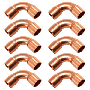 Appli Parts AP-C014B10 1/4 90 Degree Elbow Short Turn Copper pipe fittings CxC Sweat connections for refrigeration, air conditioning and plumbing applications ACR and Type L copper pipe (10 x Bag)