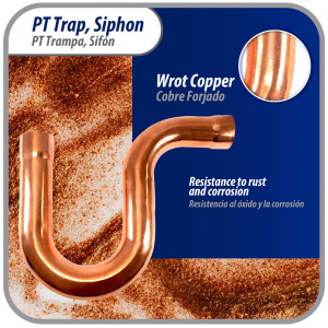 Appli Parts AP-PT138 1-3/8 in Wrot Copper Suction P-Trap ODF CxC connections for refrigeration, air conditioning and plumbing applications ACR and Type L copper pipe Appli Parts AP-PT138 1-3/8 in Wrot Copper Suction P-Trap ODF CxC connections for refrigeration, air conditioning and plumbing applications ACR and Type L copper pipe
