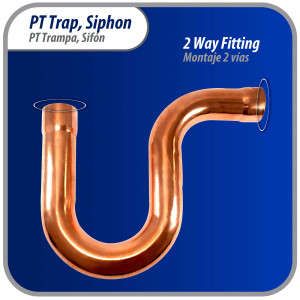 Appli Parts AP-PT138 1-3/8 in Wrot Copper Suction P-Trap ODF CxC connections for refrigeration, air conditioning and plumbing applications ACR and Type L copper pipe Appli Parts AP-PT138 1-3/8 in Wrot Copper Suction P-Trap ODF CxC connections for refrigeration, air conditioning and plumbing applications ACR and Type L copper pipe
