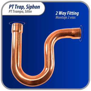 Appli Parts AP-PT078 7/8 in Wrot Copper Suction P-Trap ODF CxC connections for refrigeration, air conditioning and plumbing applications ACR and Type L copper pipe Appli Parts AP-PT078 7/8 in Wrot Copper Suction P-Trap ODF CxC connections for refrigeration, air conditioning and plumbing applications ACR and Type L copper pipe