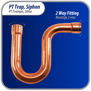 Appli Parts AP-PT058 5/8 in Wrot Copper Suction P-Trap ODF CxC connections for refrigeration, air conditioning and plumbing applications ACR and Type L copper pipe Appli Parts AP-PT058 5/8 in Wrot Copper Suction P-Trap ODF CxC connections for refrigeration, air conditioning and plumbing applications ACR and Type L copper pipe