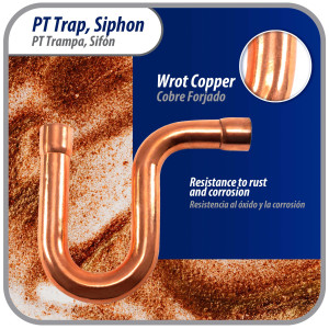 Appli Parts AP-PT058 5/8 in Wrot Copper Suction P-Trap ODF CxC connections for refrigeration, air conditioning and plumbing applications ACR and Type L copper pipe Appli Parts AP-PT058 5/8 in Wrot Copper Suction P-Trap ODF CxC connections for refrigeration, air conditioning and plumbing applications ACR and Type L copper pipe