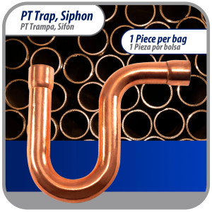 Appli Parts AP-PT058 5/8 in Wrot Copper Suction P-Trap ODF CxC connections for refrigeration, air conditioning and plumbing applications ACR and Type L copper pipe Appli Parts AP-PT058 5/8 in Wrot Copper Suction P-Trap ODF CxC connections for refrigeration, air conditioning and plumbing applications ACR and Type L copper pipe