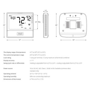 Honeywell T855iSH PRO Wifi Thermostat, Up to 2 Heat, 3 Cool Conventional, Up to 5 Heat, 3 Cool Heat Pump, Hardwire Only, 7 Day, 5/1/1 or Non-programmable Honeywell T855iSH PRO Wifi Thermostat, Up to 2 Heat, 3 Cool Conventional, Up to 5 Heat, 3 Cool Heat Pump, Hardwire Only, 7 Day, 5/1/1 or Non-programmable