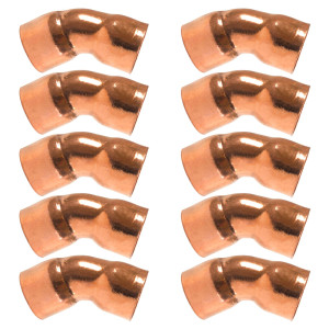 Appli Parts AP-C05845B10 5/8 45 Degree Elbow Short Turn Copper pipe fittings CxC Sweat connections for refrigeration, air conditioning and plumbing applications ACR and Type L copper pipe (10 x Bag)