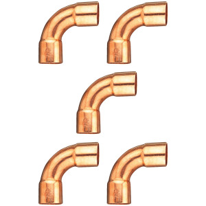 Appli Parts AP-C138LB5 1-3/8 90 Degree Elbow Long Turn Copper pipe fittings CxC Sweat connections for refrigeration, air conditioning and plumbing applications ACR and Type L copper pipe (5 x Bag)