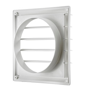 Lambro 363W White Plastic Louvered Vent 8 inch
