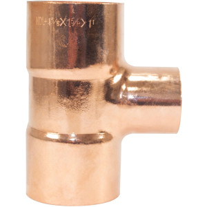 NDL N-4086 Reducing Tee 1-5/8 in x 1-5/8 in x 1-1/8 in CxCxC Copper pipe fittings Sweat connections for refrigeration, air conditioning and plumbing applications ACR
 NDL N-4086 Reducing Tee 1-5/8 in x 1-5/8 in x 1-1/8 in CxCxC Copper pipe fittings Sweat connections for refrigeration, air conditioning and plumbing applications ACR