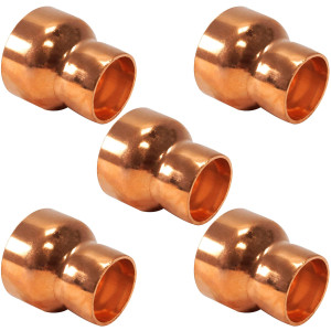 Appli Parts AP-R158118B5 1-5/8x1-1/8 in Reducing Bushing Copper pipe fittings CxC Sweat connections for refrigeration, air conditioning and plumbing applications ACR and Type L copper pipe (5xBag) Appli Parts AP-R158118B5 1-5/8x1-1/8 in Reducing Bushing Copper pipe fittings CxC Sweat connections for refrigeration, air conditioning and plumbing applications ACR and Type L copper pipe (5xBag)