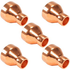 Appli Parts AP-R138058B5 1-3/8x5/8 in Reducing Bushing Copper pipe fittings CxC Sweat connections for refrigeration, air conditioning and plumbing applications ACR and Type L copper pipe (5xBag) Appli Parts AP-R138058B5 1-3/8x5/8 in Reducing Bushing Copper pipe fittings CxC Sweat connections for refrigeration, air conditioning and plumbing applications ACR and Type L copper pipe (5xBag)