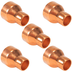 Appli Parts AP-R118058B5 1-1/8x5/8 in Reducing Bushing Copper pipe fittings CxC Sweat connections for refrigeration, air conditioning and plumbing applications ACR and Type L copper pipe (5xBag) Appli Parts AP-R118058B5 1-1/8x5/8 in Reducing Bushing Copper pipe fittings CxC Sweat connections for refrigeration, air conditioning and plumbing applications ACR and Type L copper pipe (5xBag)