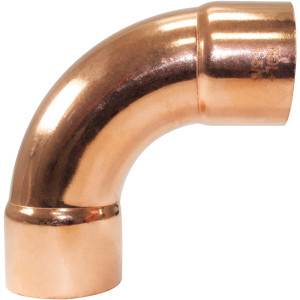 NDL N-2063 90 Degree Elbow Long turn 1-5/8 in Copper pipe fittings CxC Sweat connections for refrigeration, air conditioning and plumbing applications ACR NDL N-2063 90 Degree Elbow Long turn 1-5/8 in Copper pipe fittings CxC Sweat connections for refrigeration, air conditioning and plumbing applications ACR