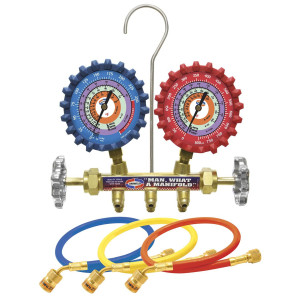 Uniweld QS4L5HEZ 2 Valve Brass Manifold Qs4l3hez (R-410a/R-22/R-404a) Psi/ F Uniweld 5ft Soft Barrier Hoses W/ Ez Turn Uniweld QS4L5HEZ 2 Valve Brass Manifold Qs4l3hez (R-410a/R-22/R-404a) Psi/ F Uniweld 5ft Soft Barrier Hoses W/ Ez Turn