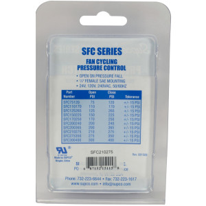 Supco SFC210275 Fan Cycling Pressure Switch 24/120/240 VAC 50/60Hz 