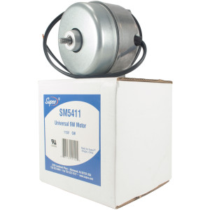 Supco SM5411 Condenser Motor 9 W, 120 V,  50-60 Hz, CWOSE 1500rpm Shaft 1/4 in threaded 1/2 in Shaft Lenght UL SM5411 Replaces: 5411 Supco SM5411 Condenser Motor 9 W, 120 V,  50-60 Hz, CWOSE 1500rpm Shaft 1/4 in threaded 1/2 in Shaft Lenght UL SM5411 Replaces: 5411