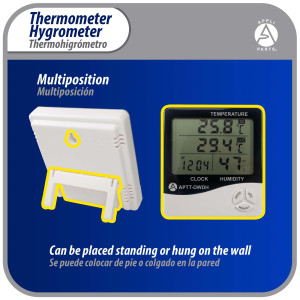 Appli Parts APTT-DWDH Indoor Temperature and Humidity Monitor with Hygrometer for Accurate Temp and Humidity Monitoring for Precise Indoor Climate Control with cable sensor for outside temperature