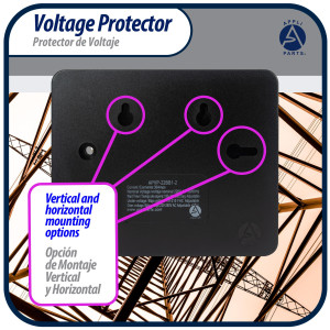 Appli Parts APVP-22BB1-2 220 V Voltage Surge Protector with Adjustable Range and Reconnecting Time, 50-60Hz 1Ph 30A works with all electric appliances and units with rated electrical consumption Appli Parts APVP-22BB1-2 220 V Voltage Surge Protector with Adjustable Range and Reconnecting Time, 50-60Hz 1Ph 30A works with all electric appliances and units with rated electrical consumption