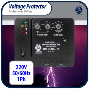Appli Parts APVP-22BB1-2 220 V Voltage Surge Protector with Adjustable Range and Reconnecting Time, 50-60Hz 1Ph 30A works with all electric appliances and units with rated electrical consumption Appli Parts APVP-22BB1-2 220 V Voltage Surge Protector with Adjustable Range and Reconnecting Time, 50-60Hz 1Ph 30A works with all electric appliances and units with rated electrical consumption