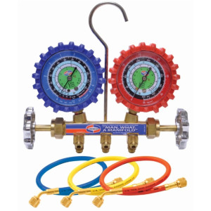 Manifold R12/R22/R134 Uniweld 3 Ft Hoses Manifold QAL3SM-5 (Psi-Kg/Cm2-Celsius) Manifold R12/R22/R134 Uniweld 3 Ft Hoses Manifold QAL3SM-5 (Psi-Kg/Cm2-Celsius)