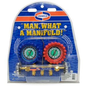 Manifold R12/R22/R134 Uniweld 3 Ft Hoses Manifold QAL3SM-5 (Psi-Kg/Cm2-Celsius) Manifold R12/R22/R134 Uniweld 3 Ft Hoses Manifold QAL3SM-5 (Psi-Kg/Cm2-Celsius)