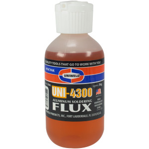 Uniweld UNI-4300 P4KD9S Aluminium Welding Kit includes 10ft Aluminum Solder, 2oz Flux Bottle and Metal Tip Flux Applicator Uniweld UNI-4300 P4KD9S Aluminium Welding Kit includes 10ft Aluminum Solder, 2oz Flux Bottle and Metal Tip Flux Applicator