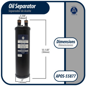 Appli Parts APOS-55877 7/8 in ODF Oil Separator, Compatible with CFC, HCFC, HFC, R22, R407C, R502, R134a, R404A, R507A, Working temperature 14 F to 266 F