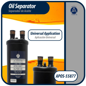 Appli Parts APOS-55877 7/8 in ODF Oil Separator, Compatible with CFC, HCFC, HFC, R22, R407C, R502, R134a, R404A, R507A, Working temperature 14 F to 266 F
