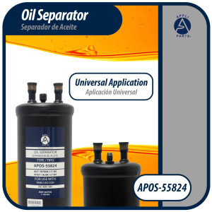 Appli Parts APOS-55824 1/2 in ODF Oil Separator, Compatible with CFC, HCFC, HFC, R22, R407C, R502, R134a, R404A, R507A, Working temperature 14 F to 266 F