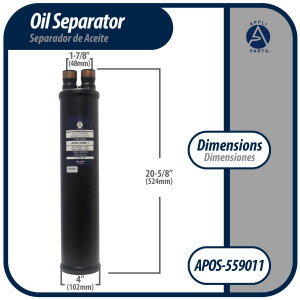 Appli Parts APOS-559011 1-3/8 in ODF Oil Separator, Compatible with CFC, HCFC, HFC, R22, R407C, R502, R134a, R404A, R507A, Working temperature 14 F to 266 F
