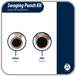 Appli Parts APT-SP193 Swaging Punch Kit for 1/4, 5/16, 3/8, 1/2, 5/8 in Diameter Copper Tube and other soft metals Expanding Tool Appli Parts APT-SP193 Swaging Punch Kit for 1/4, 5/16, 3/8, 1/2, 5/8 in Diameter Copper Tube and other soft metals Expanding Tool