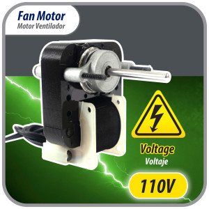 Appli Parts APFM-670 1/130 Hp Fan Motor, 110 V, 50/60 Hz, 3000 rpm, Reversible rotation, Universal Fan Motor Kit, Shaft 3/16 in by 1-1/4 in long includes 2 Fan Blades 4 and 5.5 in, UL, NUV-670, SM670